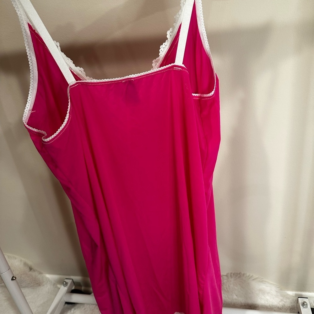 Honeydew Intimates Fuchsia Chemise with White Lace - Picture 5 of 7